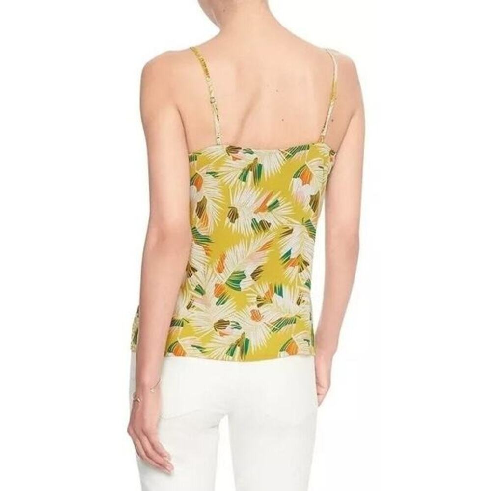 Banana Republic Tropical Feather Yellow tank Top S EUC - Picture 5 of 12